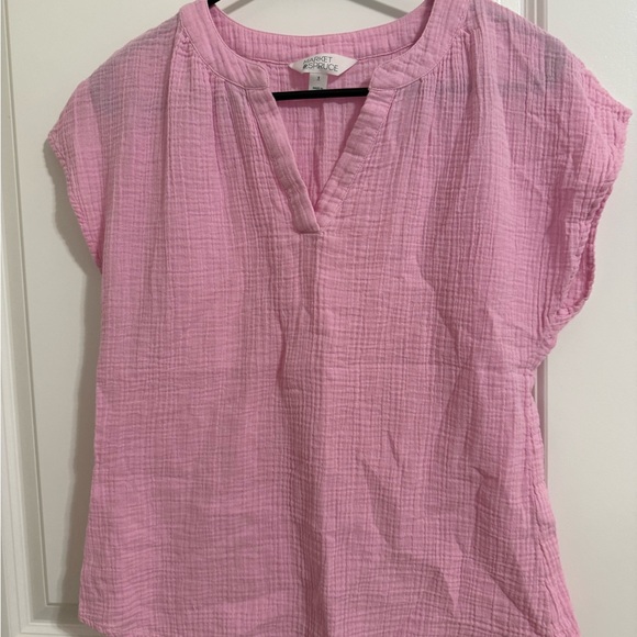 Market & Spruce Tops - NWOT Market & Spruce Pink Textured Blouse